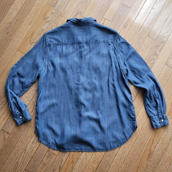 Lola River Blouse Chambray Long Sleeve Button Up L - Picture 5 of 12